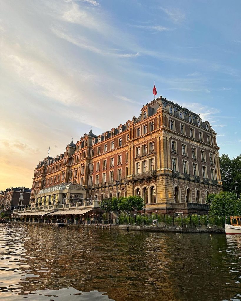 Canal view of the back façade of the Hotel Intercontinental Amstel Amsterdam