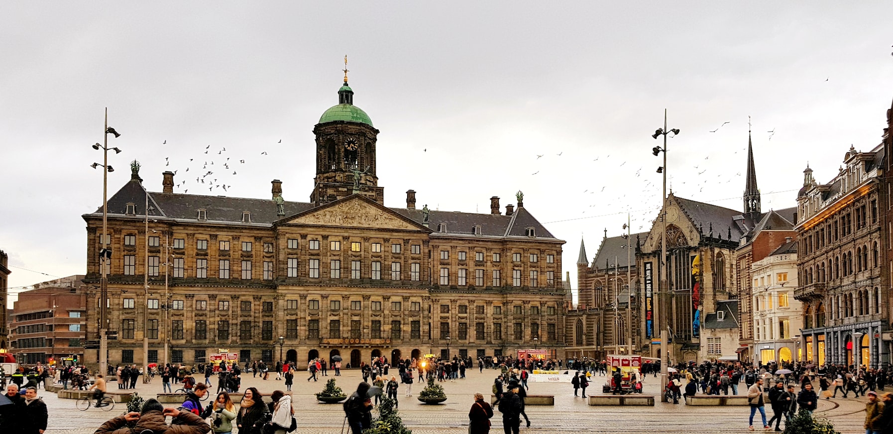 A view of the Royal Palace in Dam Square.